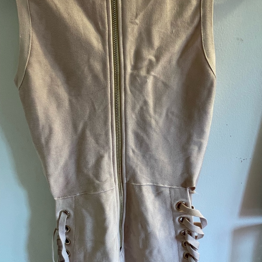 Lace-Up Beige jumpsuit - Picture 6 of 7